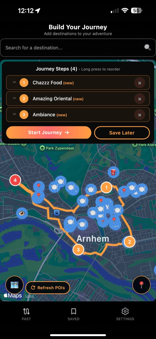 Route Building - Create your journey with waypoints